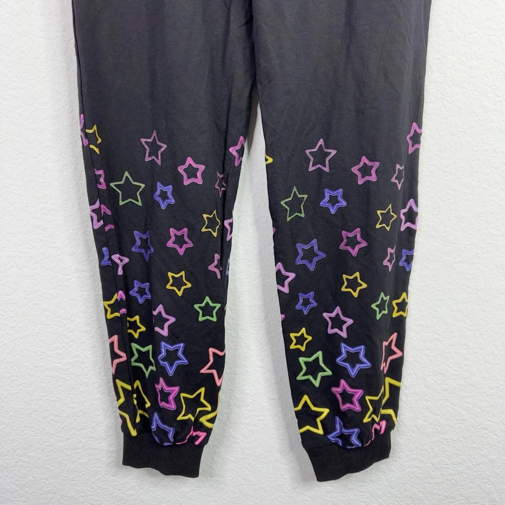 Hannah Banana Pants Girl 12 Black Colorful Stars Casual Whimsical Playful Jogger